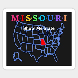 Missouri, USA. Show Me State. With Map. Sticker